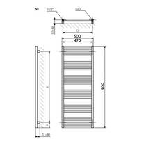 Рушникосушарка електрична Terma Fiona One 900x500 400 Вт колір RAL 7021 мат, фото №4