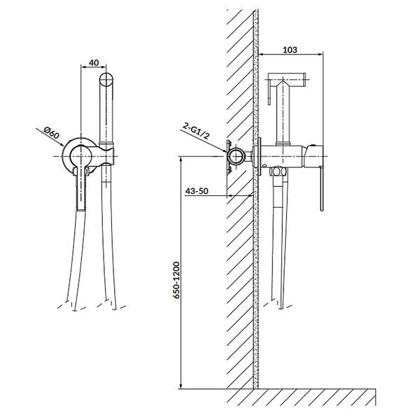 Гигиенический душ Cersanit Virgo S951-872 золото матовый, фото 3