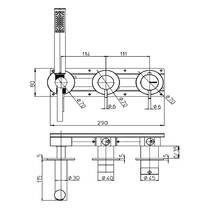 Змішувач прихованого монтажу для душу Bossini Nobu INZ227 з термостатом та душовим набором сталевий, фото №3