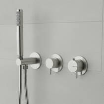 Змішувач прихованого монтажу для душу Bossini Nobu INZ227 з термостатом та душовим набором сталевий, фото №1