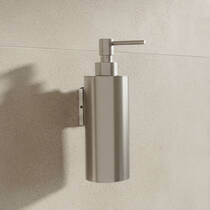 Дозатор для жидкого мыла Bossini Inox Line V50409 с держателем нержавеющая сталь матовый, фото №1