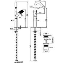 Змішувач для раковини Bossini Ply-T Z00903 колір gun metal, фото №3