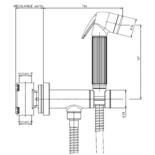Гигиенический душ Bossini E37008 бронза, фото 3