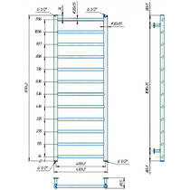 Рушникосушарка водяна Маріо Inox Флет 1170х430/400 полірована нержавіюча сталь, фото №3