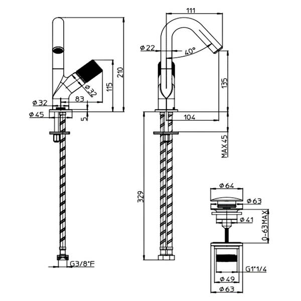 Смеситель для раковины Bossini Ply-R Z00901 хром, фото 3