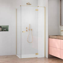 Душова кабіна Radaway Garda Gold KDJ 10709090-99-01R 90x90x195 см профіль золото брашоване, скло прозоре, фото №1