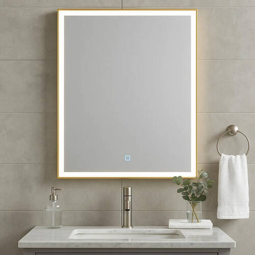 Дзеркало Аква Родос Luce 27430 з LED-підсвічуванням 600х700 мм, золото, фото 1