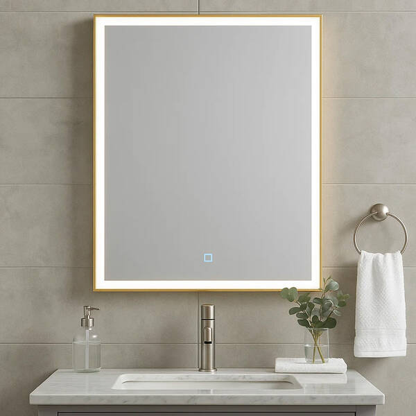 Дзеркало Аква Родос Luce 27430 з LED-підсвічуванням 600х700 мм, золото, фото 1