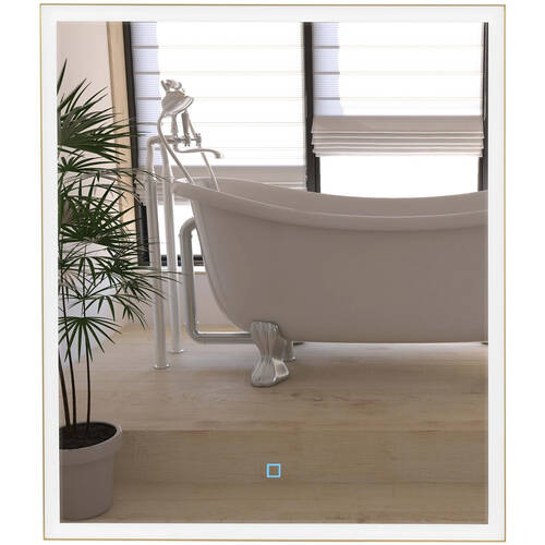 Дзеркало Аква Родос Luce 27430 з LED-підсвічуванням 600х700 мм, золото, фото 4