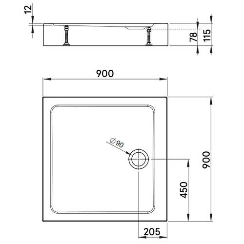Душовий піддон Radaway Doros C White SDRC9090 90x90 см, білий глянець, фото 3