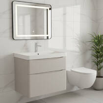 Тумба Аква Родос Амеріна 32226 консольна кашемір з раковиною Deep 75 см, фото №1