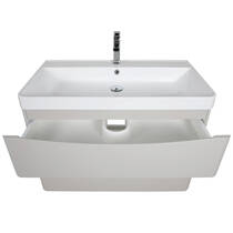 Тумба Аква Родос Амеріна 32228 консольна кашемір з раковиною Deep 90 см, фото №5