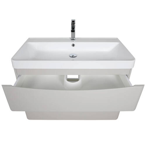 Тумба Аква Родос Амеріна 32228 консольна кашемір з раковиною Deep 90 см, фото 5