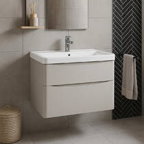 Тумба Аква Родос Амеріна 32228 консольна кашемір з раковиною Deep 90 см, фото №1