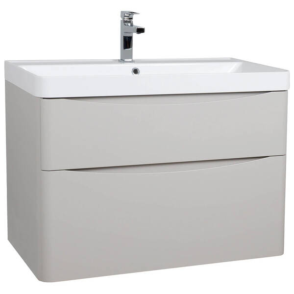 Тумба Аква Родос Амеріна 32228 консольна кашемір з раковиною Deep 90 см, фото 2