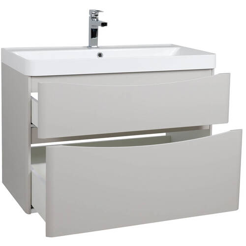 Тумба Аква Родос Амеріна 32228 консольна кашемір з раковиною Deep 90 см, фото 3