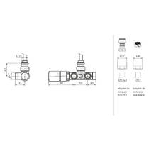 Набір вентилів термостатичний кутовий з трубкою занурення Terma WRZT5G5-CM лівий, чорний матовий, фото №2