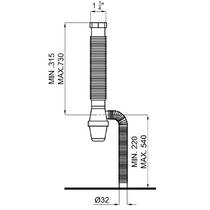 Сифон для напольной раковины Noken 100136669 выход в пол, фото №2