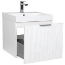 Тумба Fabio білий мат/ручка хром консольна з раковиною Fabio 50 см, фото №3