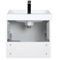 Тумба Fabio білий мат/ручка хром консольна з раковиною Fabio 50 см, фото №7