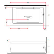 Ванна гидромассажная Treesse Blanque 1810 V1610 180х100 см встроенная, с сифоном, фото №3