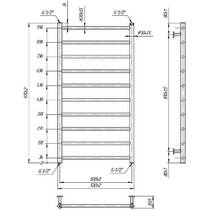Рушникосушарка комбінована Mario INOX Флет 970x530/500 бронза, з теном MEG 300 Вт підключення справа, фото №7