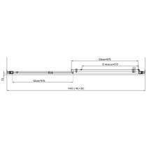 Душові двері Ronal Arelia D20S21404007 1400 мм розсувні, скло прозоре, профіль срібний полірований, фото №5