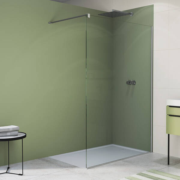Душевая стенка Ronal Easy Walk-in STR4P1505007 150х200 см профиль алюмино-хром/стекло прозрачное, фото 1