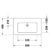 Раковина Duravit ME by Starck 2336830060 83 см  білий глянець, фото №4