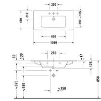 Раковина Duravit ME by Starck 2336103200 100 см, білий матовий, фото №3