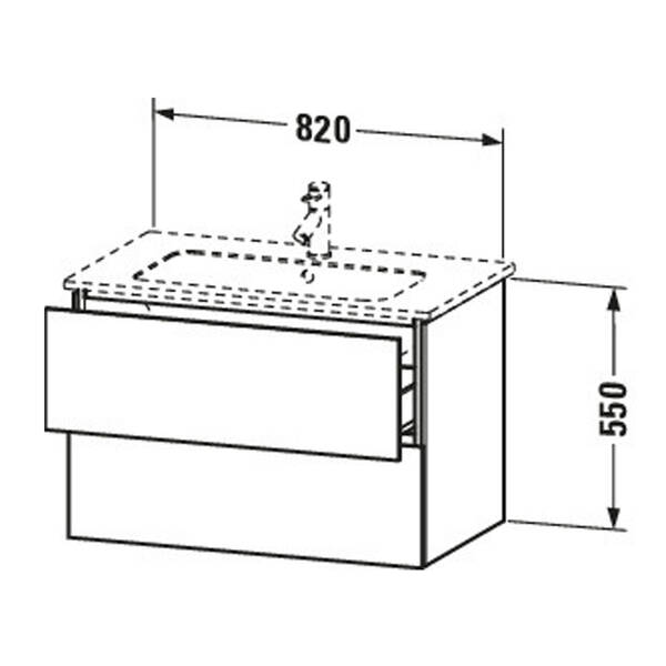 Тумба для раковины Duravit L-Cube LC624101818 подвесная, матовый белый, фото 5