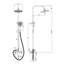 Душова система Devit Lite 550541C з виливом, хром, фото №2