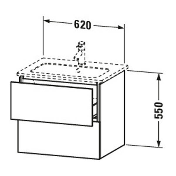 Тумба для раковини Duravit L-Cube LC624001818 62 см підвісна, білий матовий, фото 3