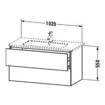 Тумба для раковини Duravit L-Cube LC624201818 102 см підвісна, білий матовий, фото №5