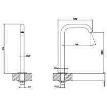 Вилив для раковини Gessi Gessi316 54093-707 окремостоячий високий, чорний, фото №3