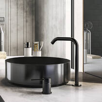Вилив для раковини Gessi Gessi316 54093-707 окремостоячий високий, чорний, фото №1