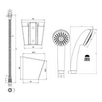 Душевой набор Devit Lite 550547C со штангой, хром, фото №2
