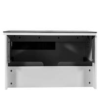 Тумба консольная Аква Родос Ostin 22185 белый мат со столешницей керамо-гранит Namibia Black 90 см и раковиной Olive 74 см, фото №5