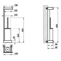 Держатель стойка настенная для туалетной бумаги и щетки Gessi Rettangolo 20868-707 черный металл, фото №3