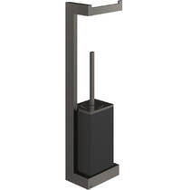 Держатель стойка настенная для туалетной бумаги и щетки Gessi Rettangolo 20868-707 черный металл, фото №2