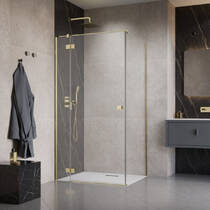 Душова кабіна Essenza 8 Brushed Gold KDJ 10470237-99-01L 237Lx2200 прозоре скло, профіль матове золото, фото №1