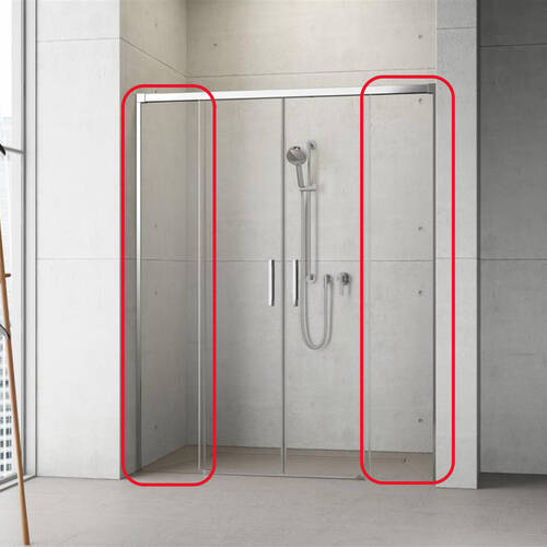Бічна стінка до дверей Radaway Idea 8 Chrome 10390468-01-01 468x2005 мм прозоре скло, профіль хром, фото 1