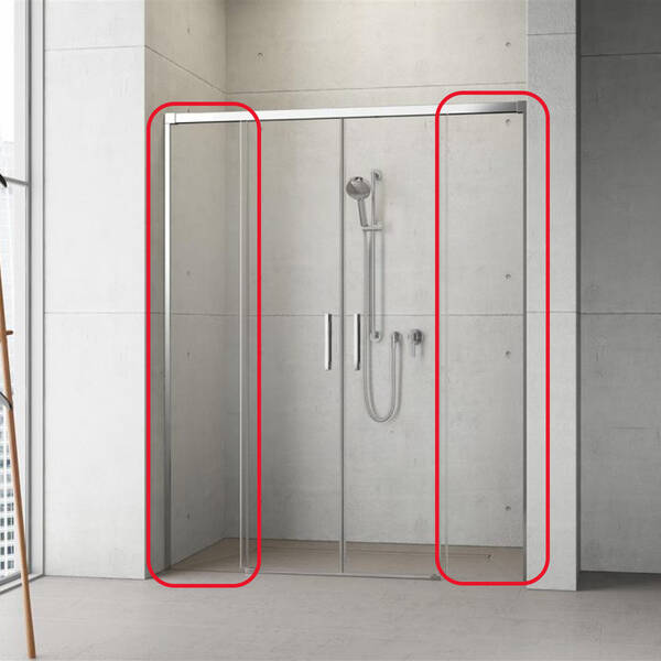 Бічна стінка до дверей Radaway Idea 8 Chrome 10390468-01-01 468x2005 мм прозоре скло, профіль хром, фото 1