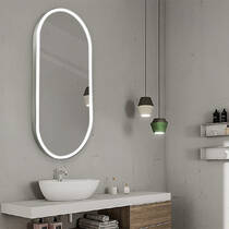 Дзеркало J-Mirror Sofia Inox 900x500 мм з Led-підсвічуванням, матова латунь, фото №1