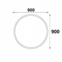 Зеркало J-Mirror Carlotta Inox 90x90 см с LED-подсветкой, рама матовая латунь, фото №4