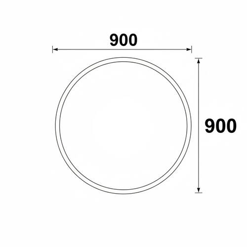 Зеркало J-Mirror Carlotta Inox 90x90 см с LED-подсветкой, рама матовая латунь, фото 4