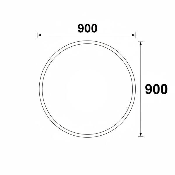Зеркало J-Mirror Carlotta Inox 90x90 см с LED-подсветкой, рама матовая латунь, фото 4