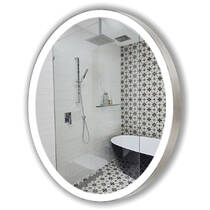 Зеркало J-Mirror Carlotta Inox 90x90 см с LED-подсветкой, рама матовая латунь, фото №2