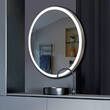 Зеркало J-Mirror Carlotta Inox 90x90 см с LED-подсветкой, рама матовая латунь, фото 1