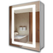 Дзеркальна шафа J-Mirror Leonardo 70х60 см з підсвічуванням, білий матовий, фото №2